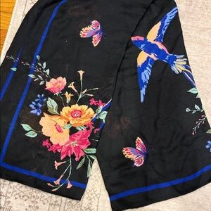 Floral and Bird Print Scarf